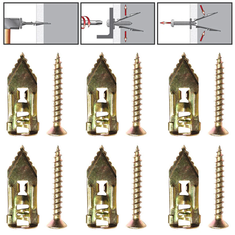 Description Picture 6 of item10pcs Practical Anchors Screws Metal Self Drilling Drywall Screw Plasterboard Wall Lamps Plants Hanging Anchors Kit