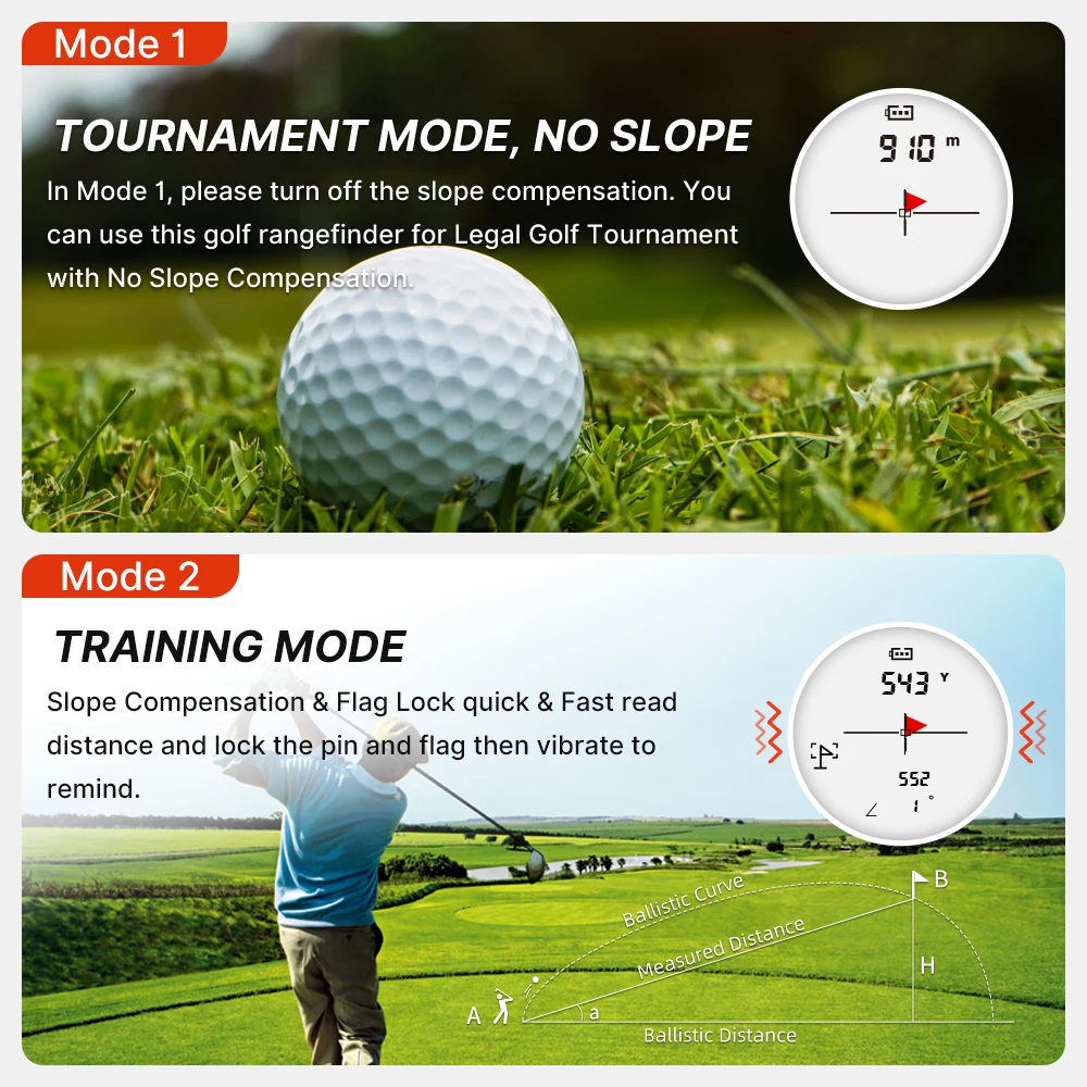 Golf Rangefinder with Slope Compensation 1000 Yards Laser Range Finder Golf Flag