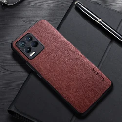 Luxury Leather Business Cover - Simple Design Phone Case for Realme V13 5G (Coffee)