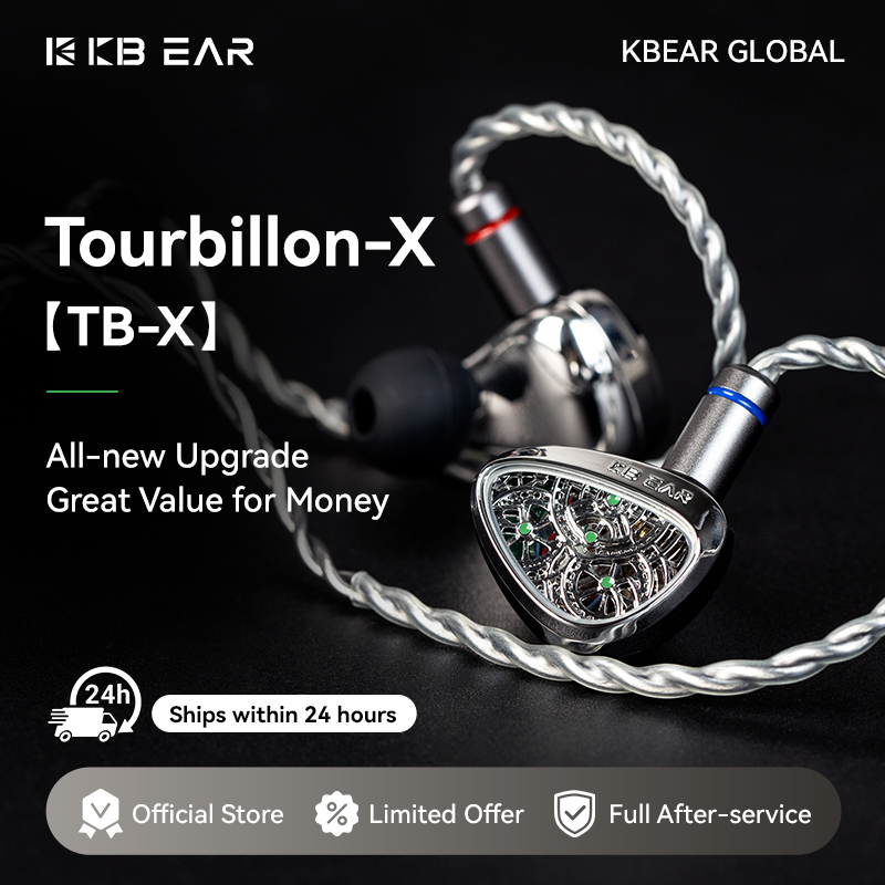 KBEAR TBX Tourbillon X  IEMS in-Earphone Wired Headphones 10mm CVD-Coated Carbon Fiber Diaphragm Deep BassGaming Headset