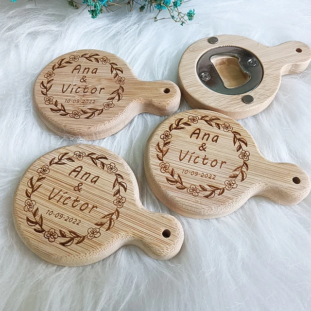 Custom Engraved Round Wooden Beer Bottle Opener with Magnet Wooden  Refrigerator Magnet Bottle Opener for Kitchen Gathering Party - AliExpress