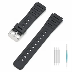 Enhanced Resin Watchband Strap with Tool Accessory - Durable and Waterproof Bracelet - 20mm (Black - S clasp)