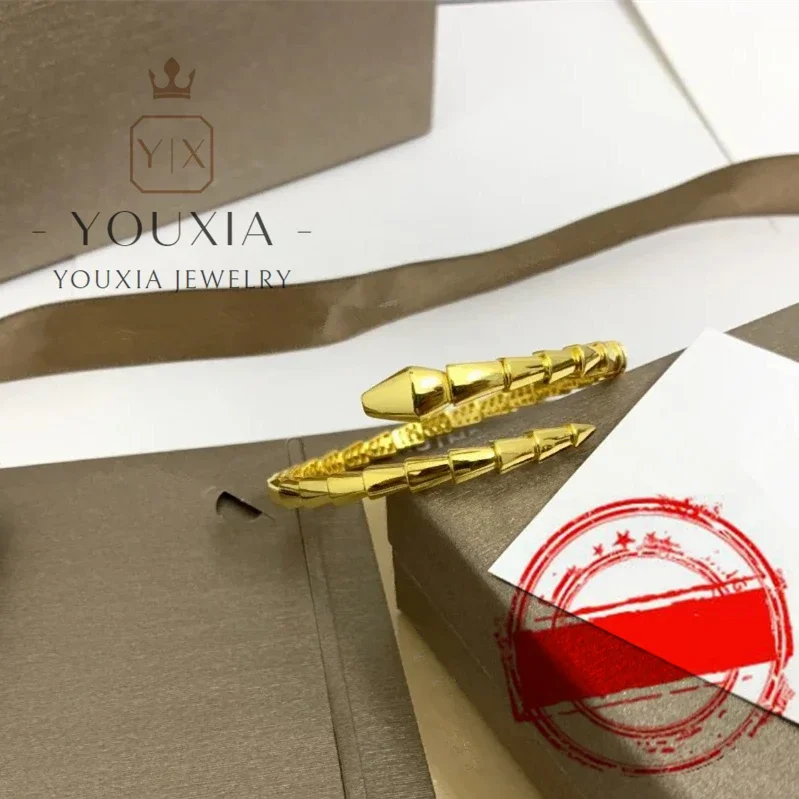 1:1 New in Customized Halloween S925 Silver Color Anime Jewelry for Women Charm Open bracelets Popular Gifts party Snake shaped