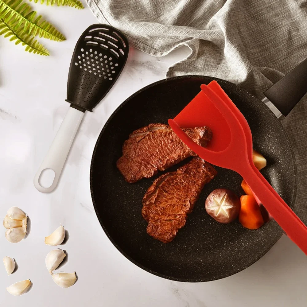 2-in-1 Toast Pancake Egg Clamp Grip Omelette Spatula Used for Toast Flip Tongs Steak Clip Kitchen Cooking Accessories Gadget kitchen utensils
