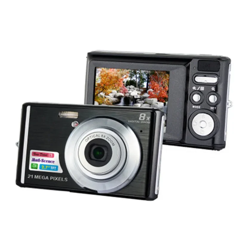 

2.7 Inch Digital Camera TFT HD Screen 21MP CMOS 5.0MP Anti-shake 1080P Digital Video Camera With 8X Digital Zoom