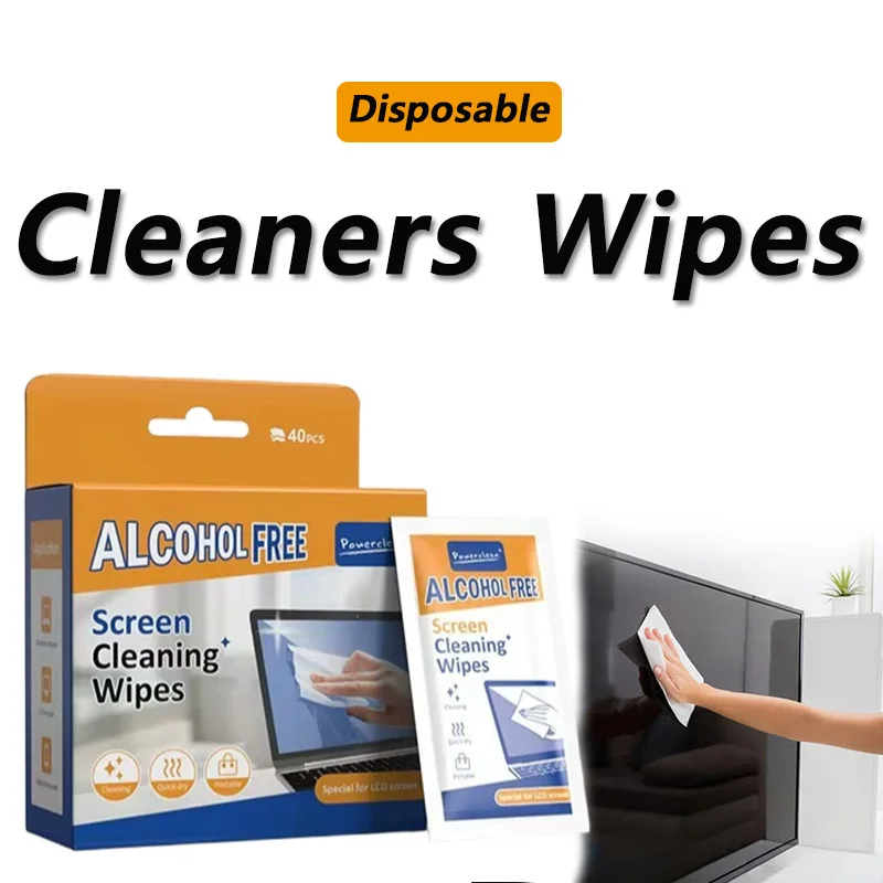 Disposable Portable Screen Cleaning Wipes – Pack of 40 Dry and Wet Cloths