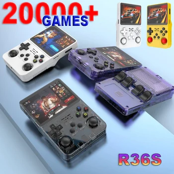 R36S Console per videogiochi portatile retrò Sistema ARKOS Schermo IPS da 3,5 pollici Lettore video tascabile portatile classico Giochi da 128G Regalo per ragazzo 1