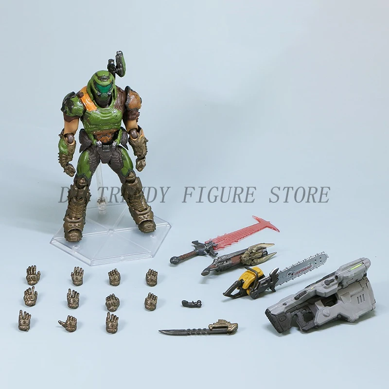 

16 см Аниме Figma Sp-140 Doom Eternal Doom Slayer экшн-фигурка Статуэтка из ПВХ Коллекционная модель игрушка с орнаментом для детей подарки на день рождения