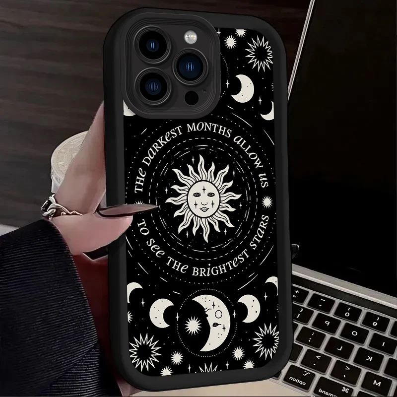 Stylish Sun and Moon Artistic Phone Case - Soft TPU Back Cover
