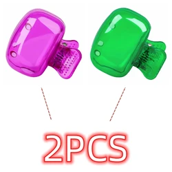 Travel Toothbrush Head Cover - Portable Protective Cap for Household & Travel Use (Purple and Green)
