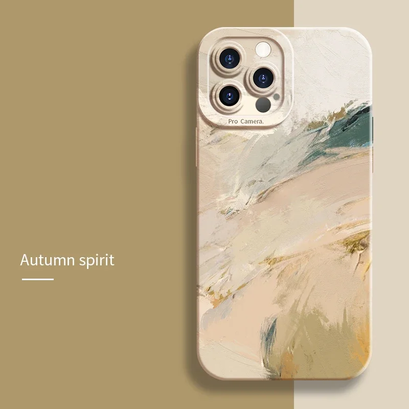 Artistic Watercolor Oil Painting Soft Matte Silicone Phone Case Cover