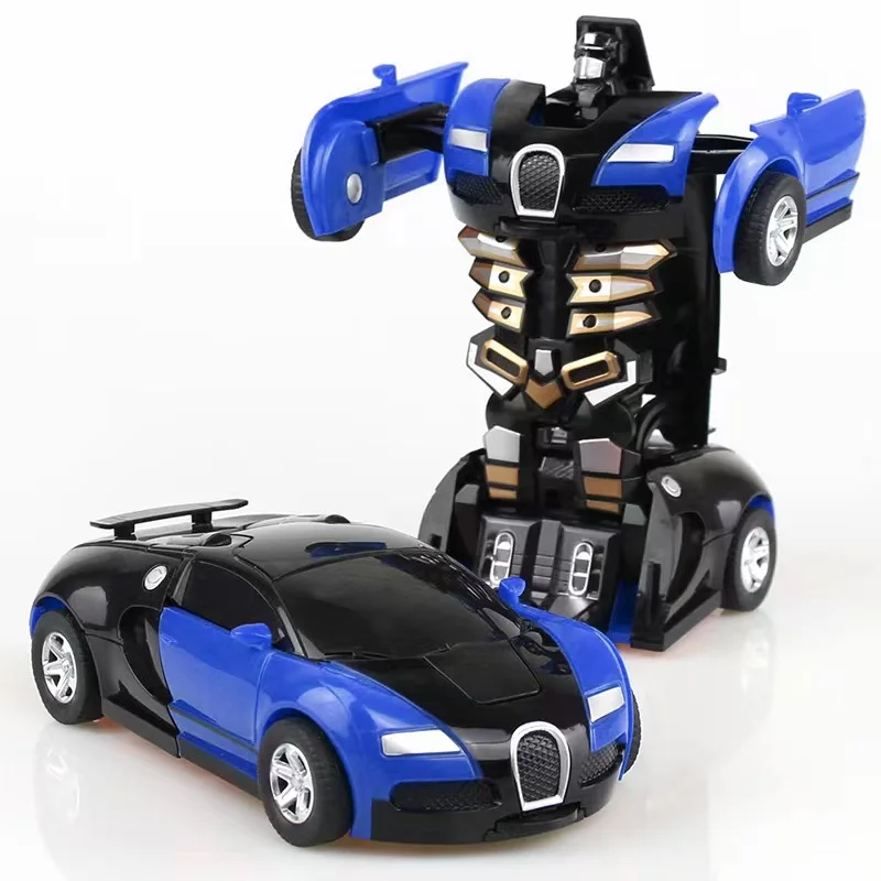 Children's toy car collides with a one click deformation for police car racing boy baby car toy King Kong off-road puzzle model