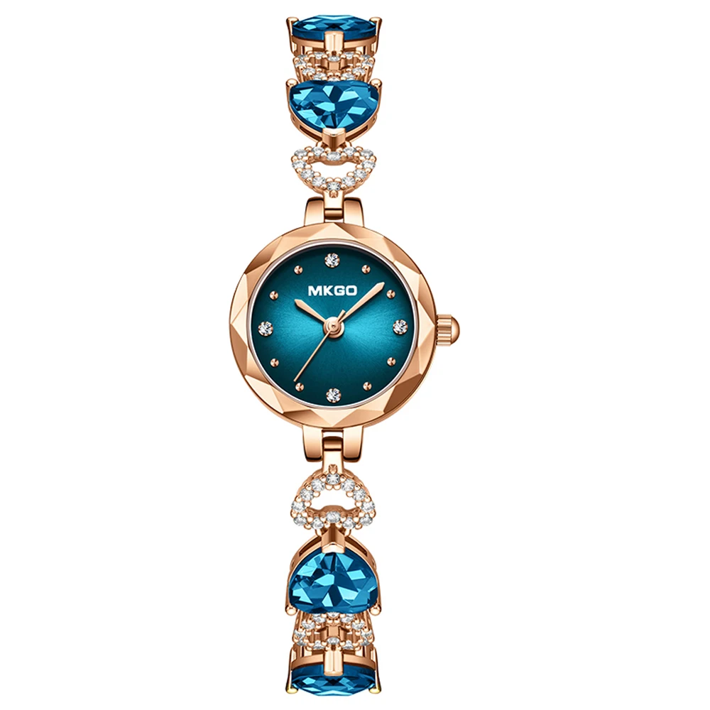 MKGO Women's Watches Rose Gold Bracelet Watch For Woman Luxury Ladies Dress Wristwatch Quartz Stainless Steel Clock Reloj hombre 4
