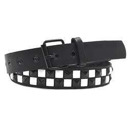 Purple Rivet Punk Y2K Hip Hop Belt - Stylish PU Leather Pin Buckle Waistband Accessory (A1)