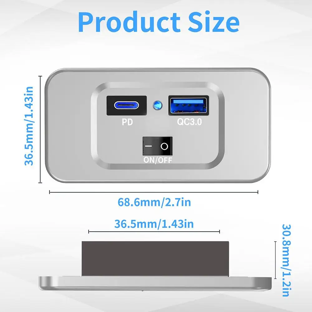      ܼƮ г Ʈ,  QC 3.0, USB  PD, κ ڵ, , Ʈ, RV, 12V-24V