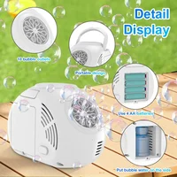 Handheld outdoor bubble machine electric with light bubble toy bubble launcher holiday  gift without battery bubble water 5