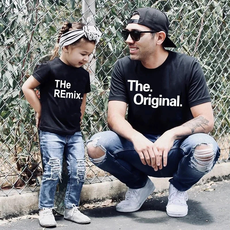 The Original The Remix Father And Son T Shirt Cotton Father's Dad And Me Clothes Big Man And Little Man Me And Dad's Clothes 2