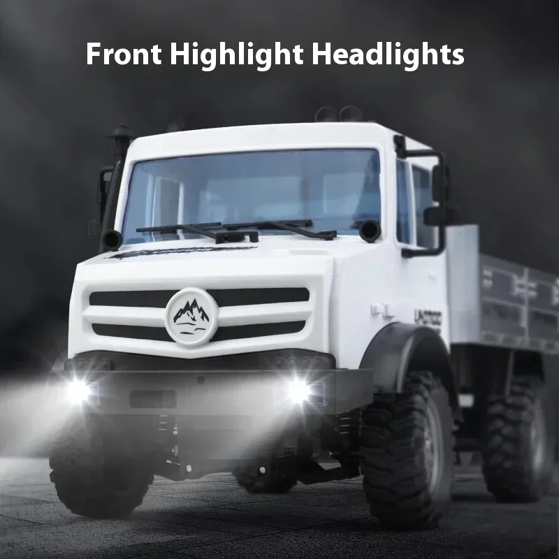 Unimog 오프로드 트럭, 하이/로우 기어 변속기 및 등반 능력, 리모컨 트럭, 1:16 체중계, 4wd