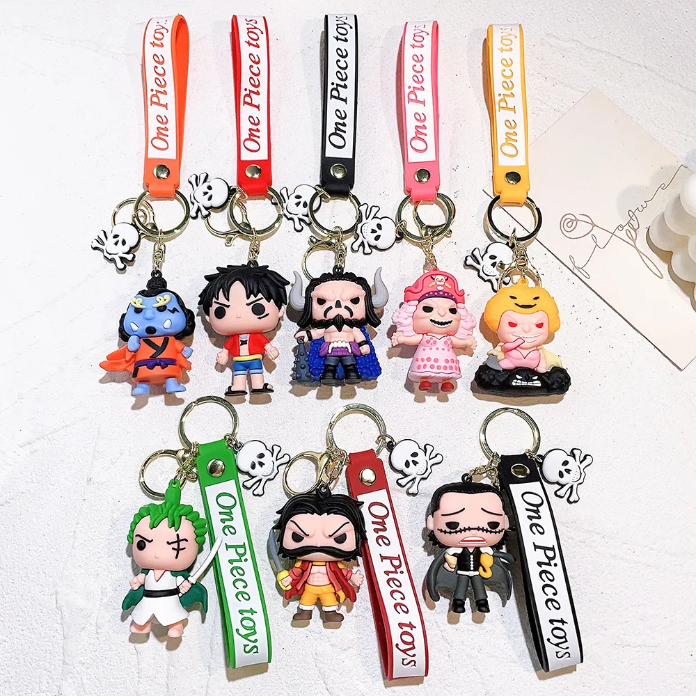 Аниме цельный Брелок фигурка обезьянка D. Брелок для ключей Luffy Roronoa Zoro Nami, подвеска из ПВХ, кольцо для ключей для друзей, мужские ювелирные изделия, подарок