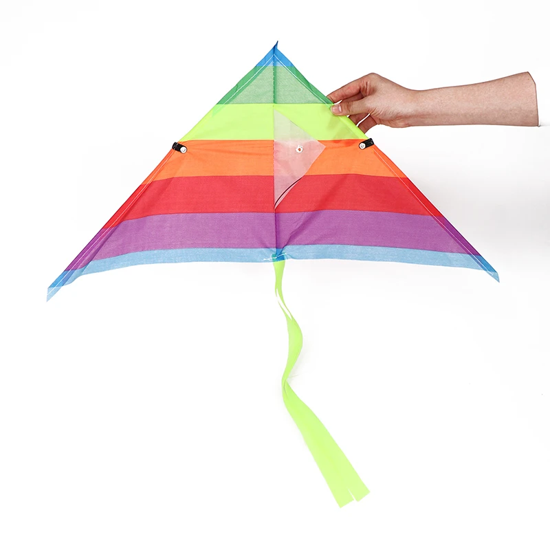 New Colorful Triangle Rainbow Kite Flying Toys Kite For Children Kids With 30M Kite String Kids Outdoor Fun Sports Kites Toys 4