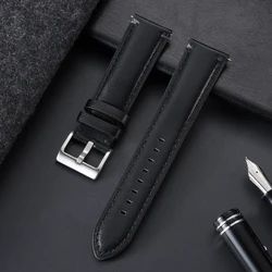 Vintage Brown Cowhide Leather Quick Release Watch Strap - 20mm, 22mm, 24mm - 22mm (Black)