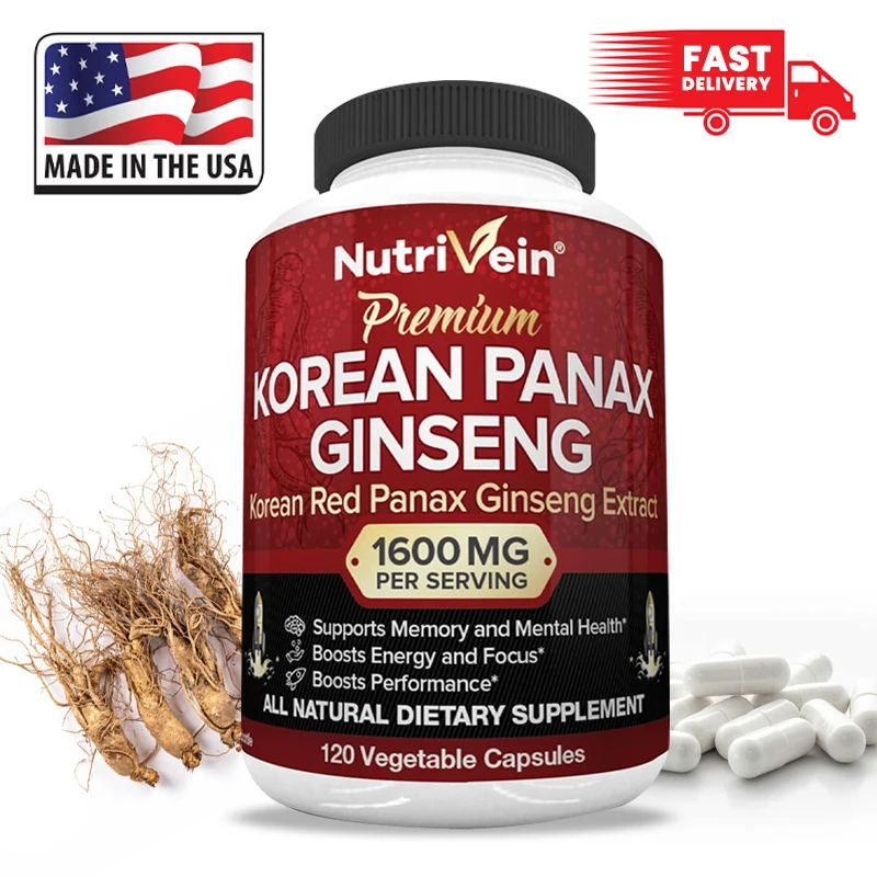 

Korean Red Ginseng Ginseng Root Extract Powder Provides Energy, Potency, Strength, Vitality and Focus for Men and Women
