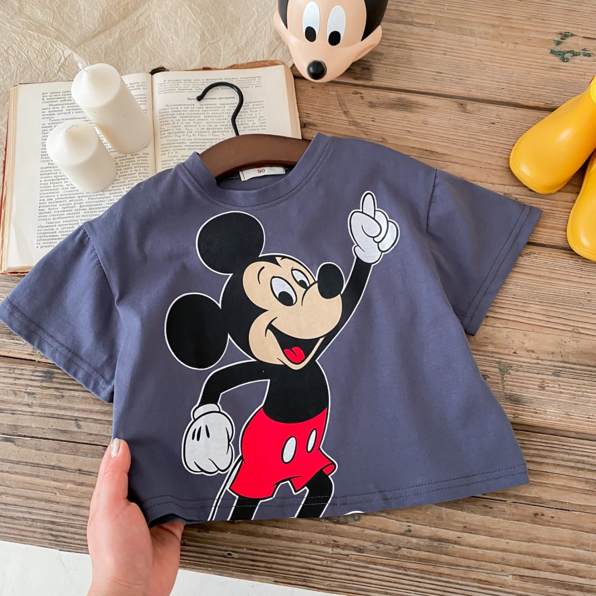 Disney Minnie Cute Baby Girls' T-shirt 2023 Summer Clothing Short Sleeve Cartoon Tees Tops Children Clothes Boys Mickey Tshirt 5