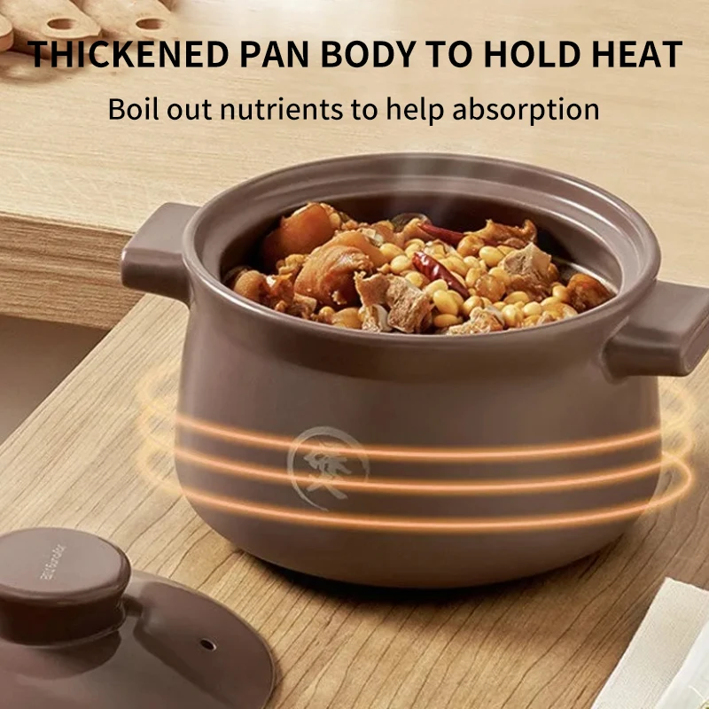 Casserole soup pot stew pot stone pot soup medicine Congee stew rice soup pot open fire high temperature resistant casserole 3
