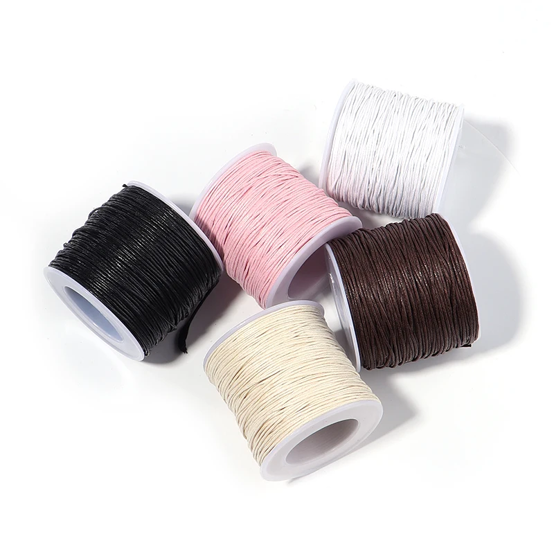 70M/롤 1mm 폴리 에스터 스레드 문자열 장식품을위한 라운드 왁스 코드 DIY 봉제 공예 재료 의류 찾기 Accesso 만들기