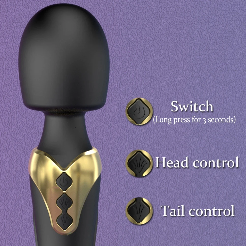 Powerful AV Magic Wand Dildo Vibrator Clitoris Stimulator Vagina Massager G Spot Masturbator Adult Sex Toys for Women