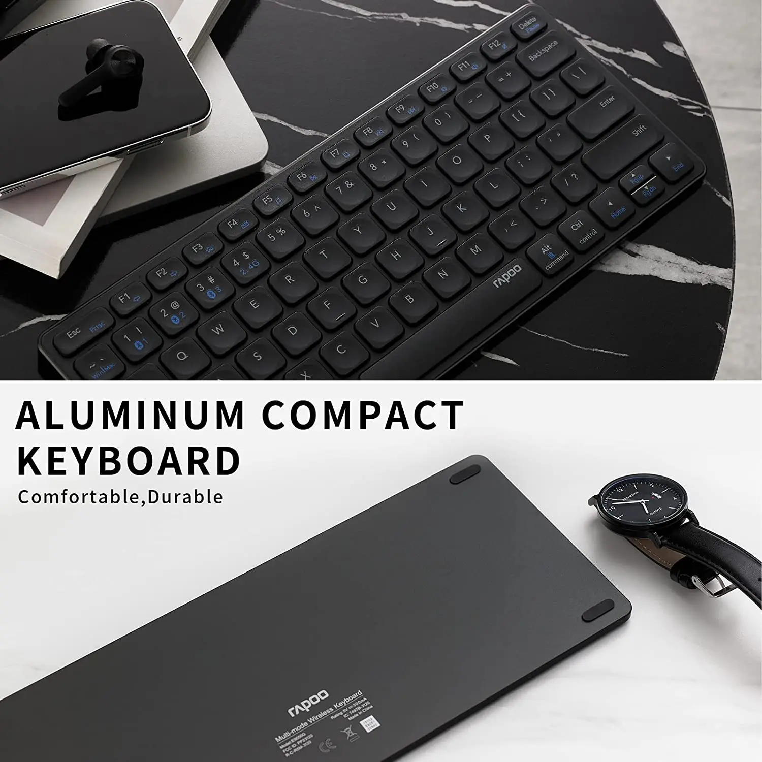 Rapoo 9050m Multi-modo Bluetooth 3.0 5.0 Mais 2.4g Teclado sem Fio Recarregável e Mouse Conjunto para Macos Ios Android Windows - Imagem 6