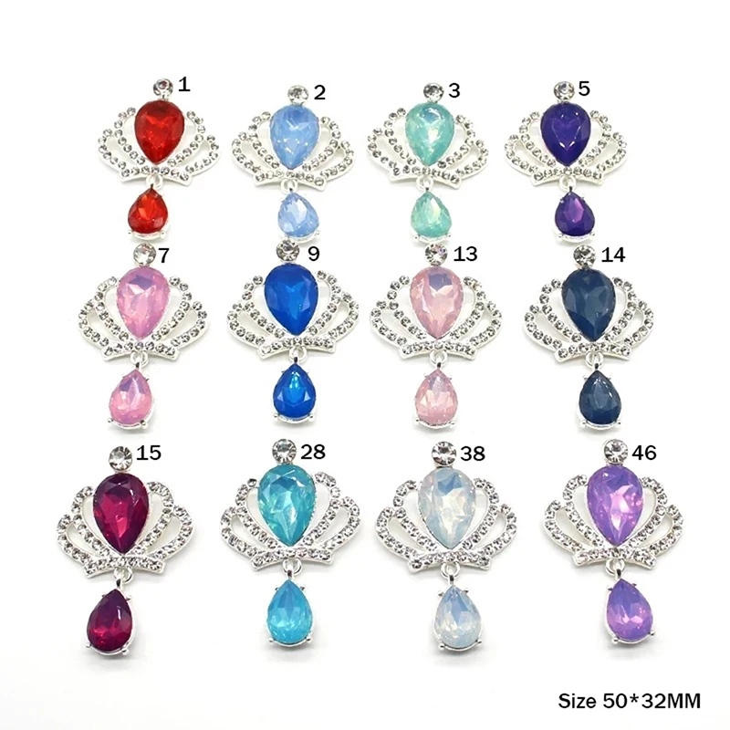 

1PC Silver Rhinestone Button Crown Pendant Pendant Flower Plate DIY Clothing Bag Jewelry Decoration Button Accessories