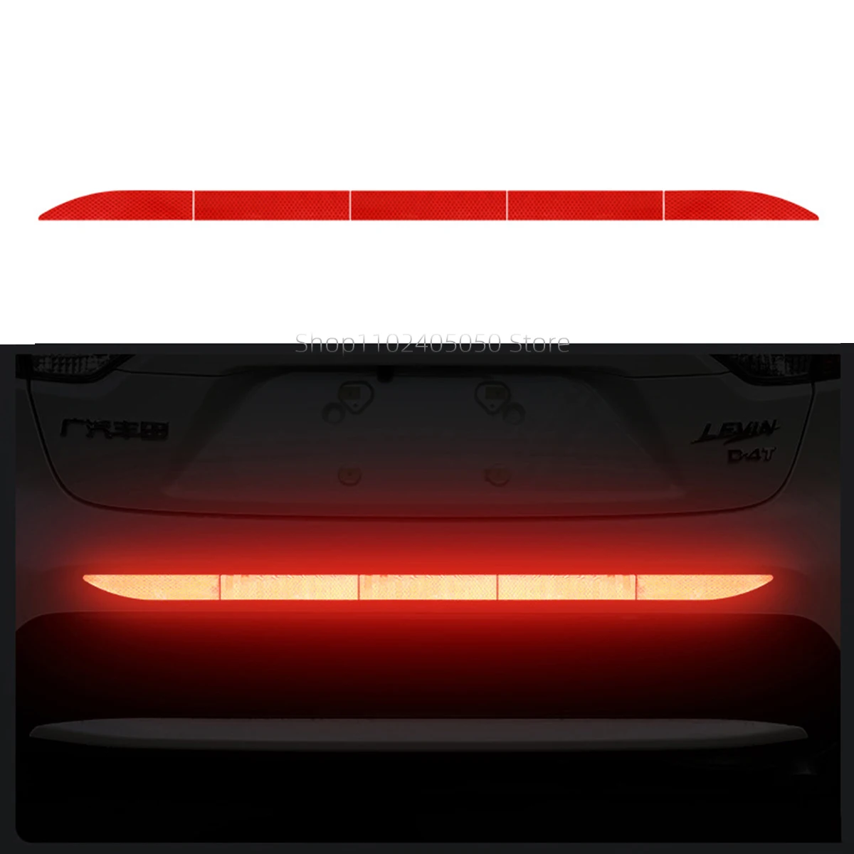 Set of 5 Reflective Car Bumper Safety Decals - Enhanced Night Visibility Exterior Trim Stickers