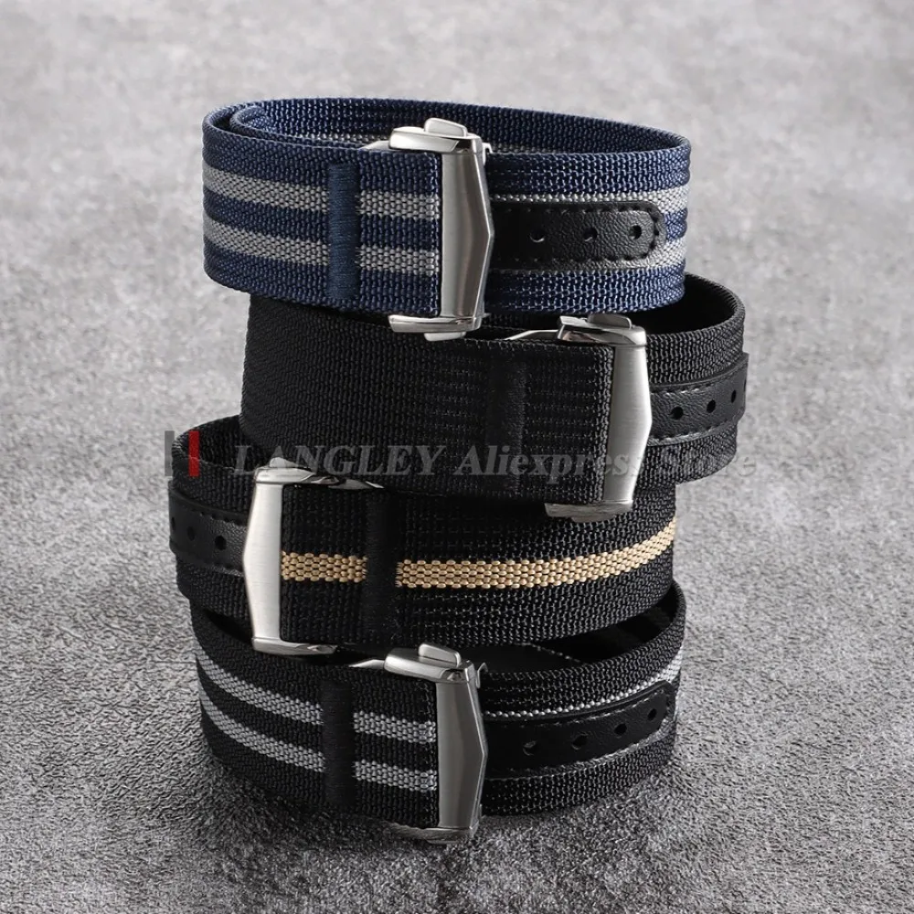 Versatile Nylon Waterproof Sports Watch Strap with Folding Buckle