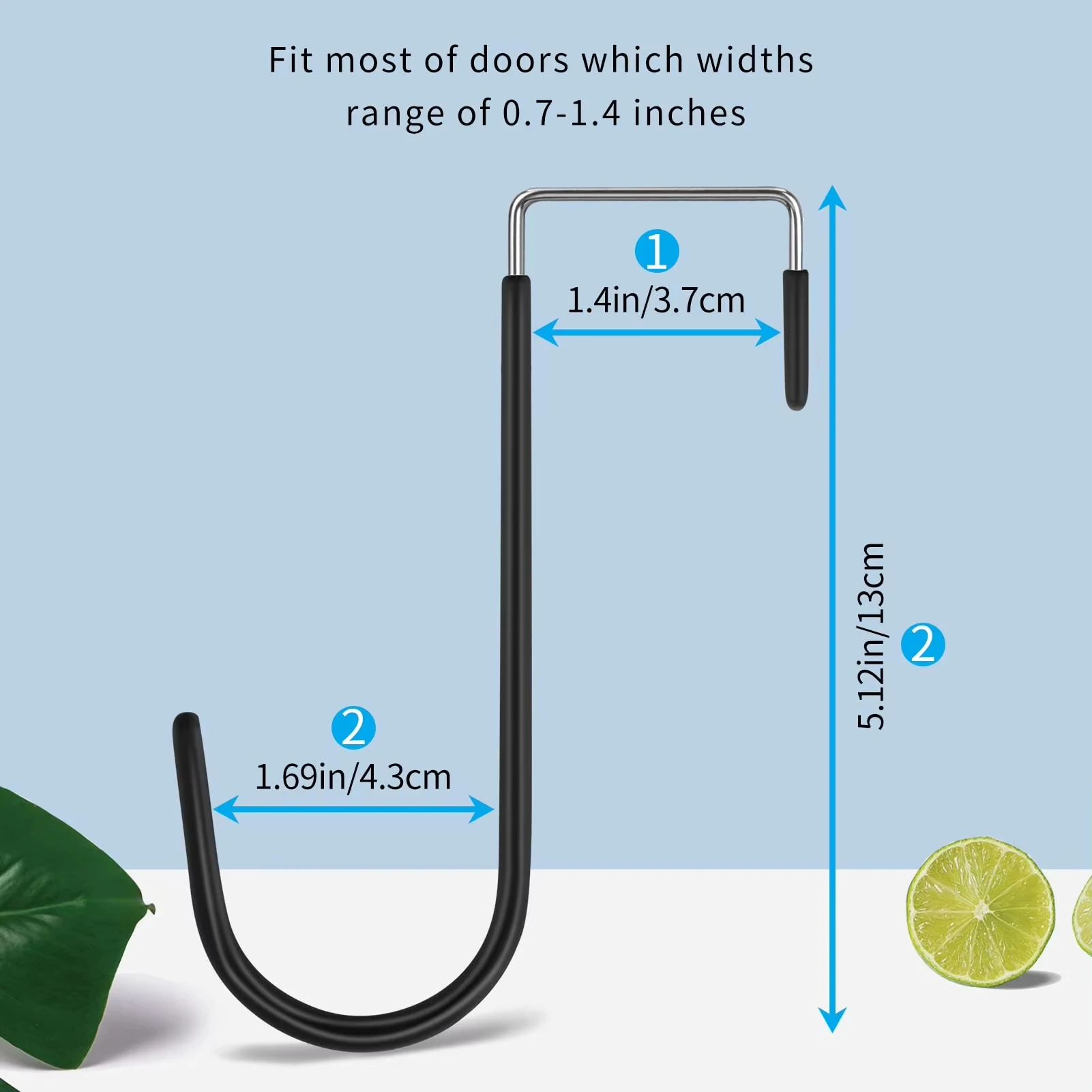 Door Hook Organizer Hooks with Rubber for Living Room Bathroom Bedroom Kitchen Hanging Clothes Towels Hats Coats
