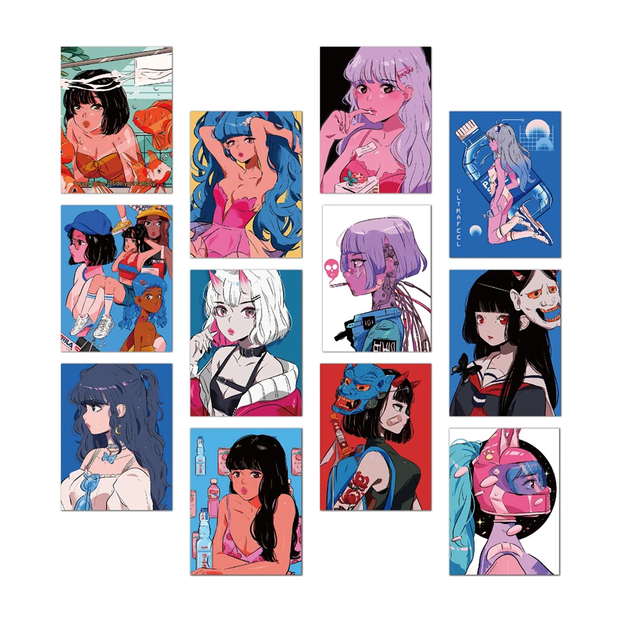 36Pcs Kawaii Anime Girl Decorative Stickers Ins Style Retro Girls Scrapbooking Stickers Diary Japanes Korean Album Journal Stick