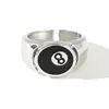 Black Ball 8 Adjustable Ring Male Ring Punk Cool Charm Jewelry Motorcycle Cocktail Party Accessories 6