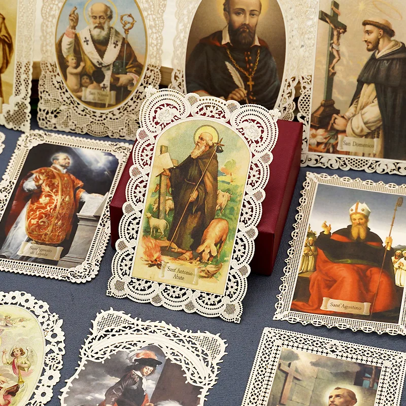 European Style Lace Saint Men Bookmark Christ Figuras Religiosas Cards Catholic Christian Religious Supplies