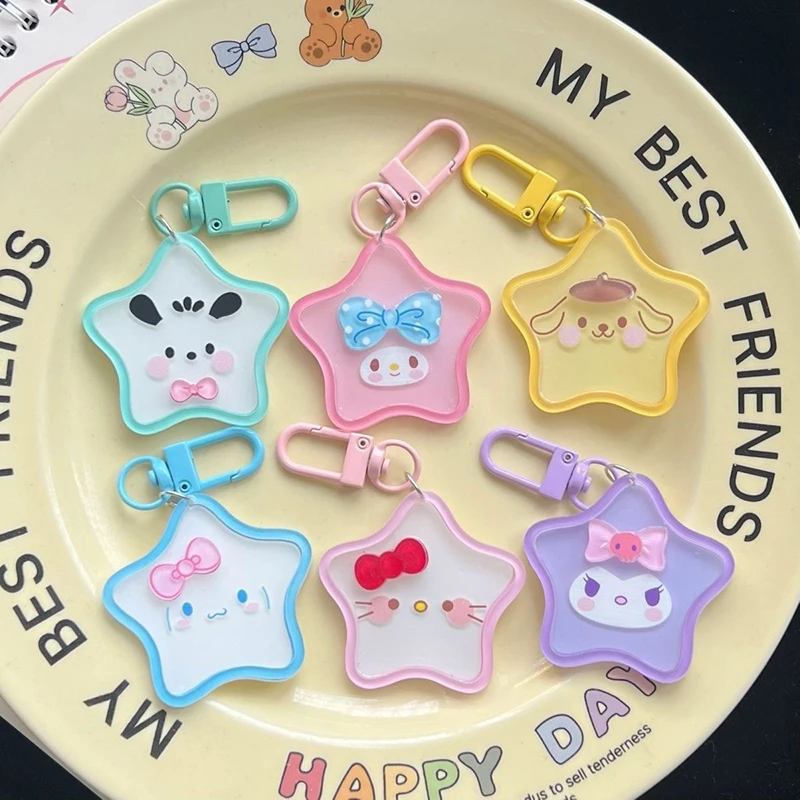 

Милый мультяшный Sanrio звезда акриловый брелок Ins милая девушка школьный рюкзак подвеска брелок подарок другу