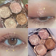 

4 colors Pearly Eyeshadow Palette Bright Matte Shimmer Crystal Chandeliers Glitter Eyeshadow Long Lasting Pigment Cosmetics 6g