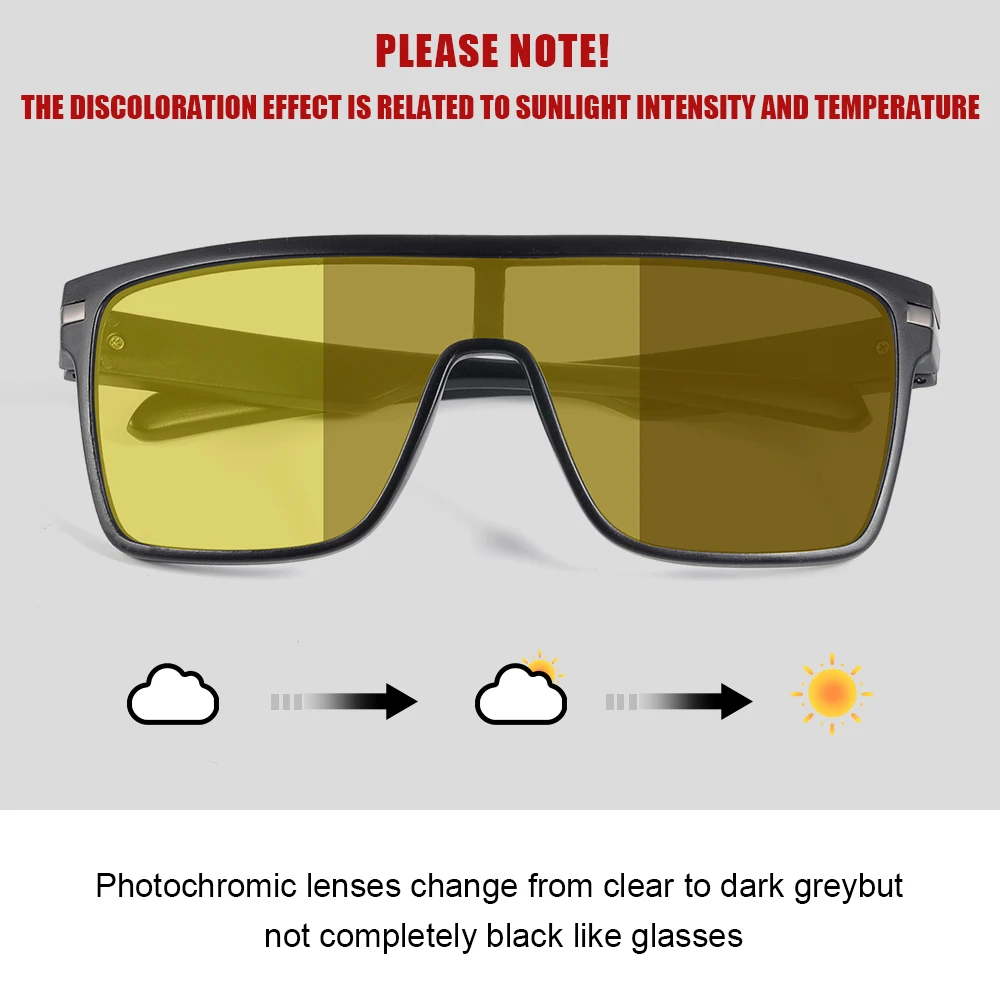 CRIXALIS Square Photochromic Polarized Sunglasses Men Women Outdoors Night Vision Anti-glare Driving Sun Glasses Goggles UV400 night vision sunglasses,photochromic sunglasses,night vision glasses,irregular square sunglasses,driving sunglasses
