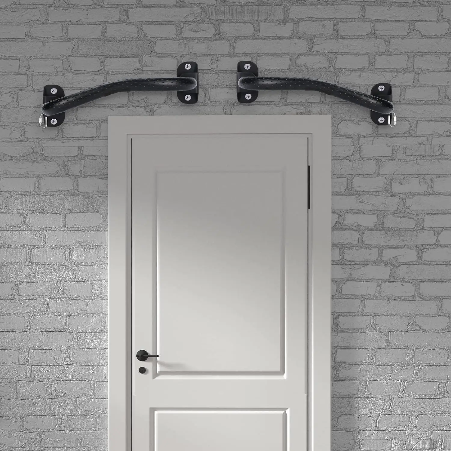 Wall Mounted Pull Up Bar Carbon Seel 800LB Adjustable Width Upper Body Fitness Bar Door Multi-Grip Portable Indoor Pull Up Bar F 2