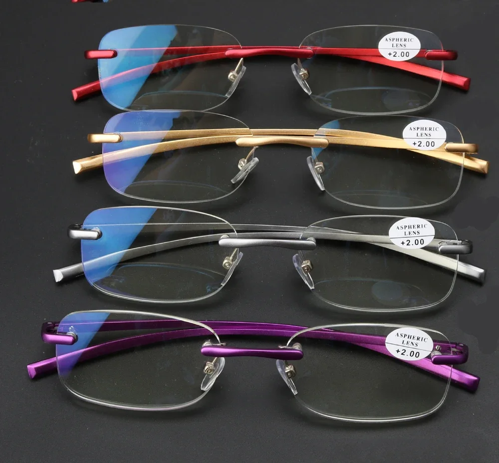 

Ultralight Reading Glasses Women Men Rimless Al-mg Allloy High Quality Anti Blu Anti Faitgue Classic Fashion 1 2 3 to 4