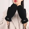 Thick Warm Plush Lamb Wool Gloves Women Winter Faux Fur Gloves Outdoor Guantes Driving Glove Sports Mittens Thermal Hand Warmers