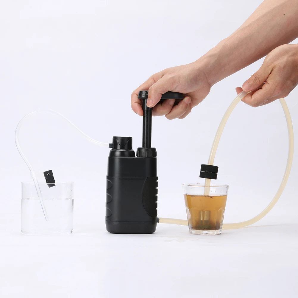 Outdoor Water Filter Portable Water Filtering Equipment Hand Operated Survival Filter 1400ml/min for Outdoor Travel