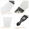 FRCOLOR 2pcs Fist Metal Pick Lift Hair Comb Detangle Braid Hair Comb Man Styling Comb for Home Barbershop (Black) 6