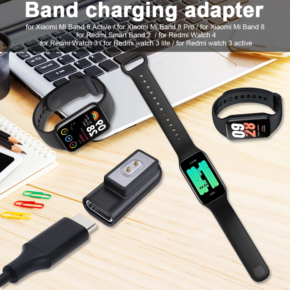 Magnetic Charger Adapter for Xiaomi Mi Band 8 Active/8 Pro TYPE-C Watch Charger Connector for Redmi Watch 4/3/3 Active/3 Lite