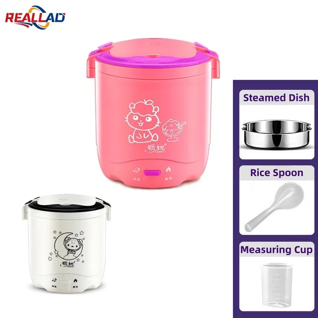 1.2L électrique Mini cuiseur à riz plus chaud isolation automatique Portable Multicuiseur ménage cuiseurs à riz Portable boîte à déjeuner bureau 1