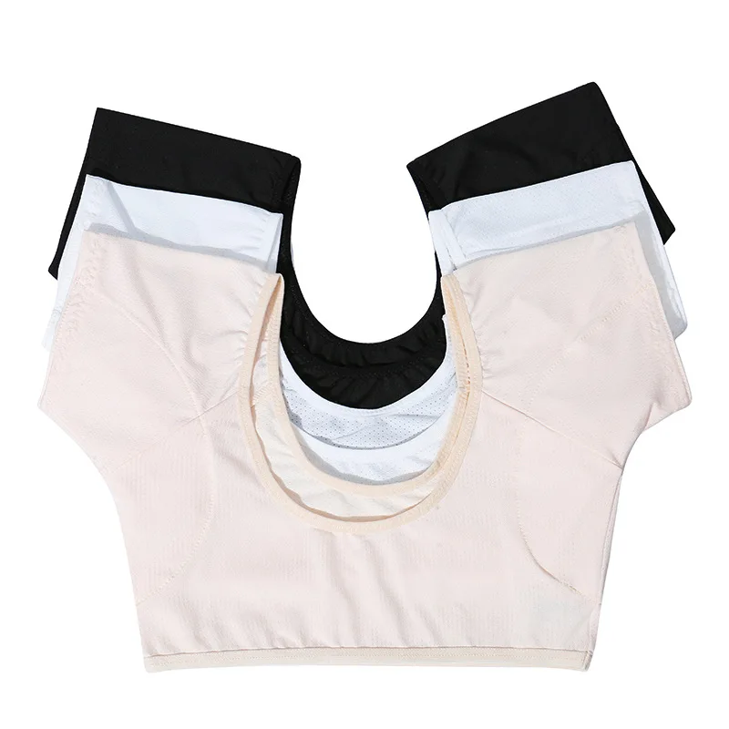 1pc Underarm Sweat Absorption Pad Vest Mesh Quick-Drying T-shirt Breathable Elastic Thin Milk Silk Anti-Sweat Stain Waistcoat underarm sweat pads