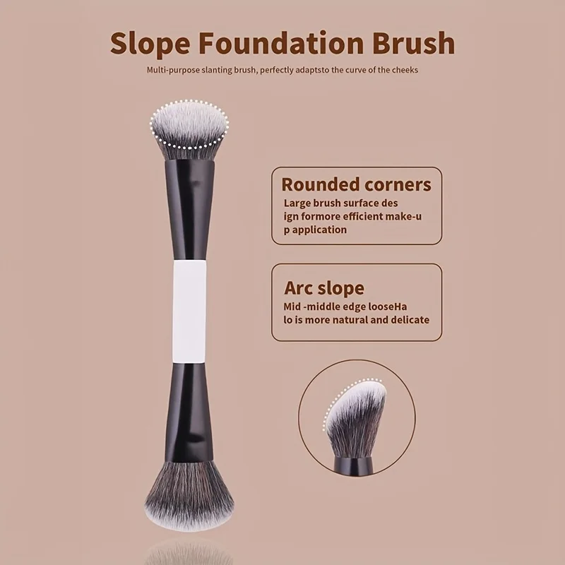 Premium Dual-Ended Makeup Brush Set - 4-Piece Collection with Soft, Fluffy Bristles